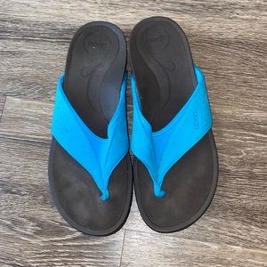 Aveo Balboa Lagoon Thong Sandals Black Teal Size 10